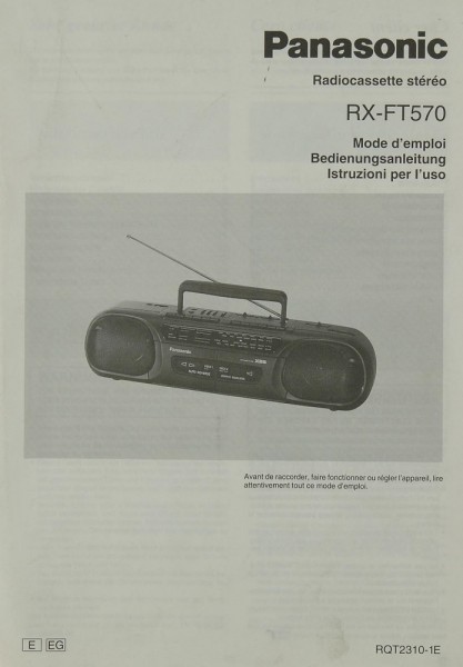 Panasonic RX-FT 570 Bedienungsanleitung