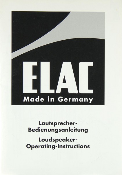 Elac CL 102 i Operating Instructions