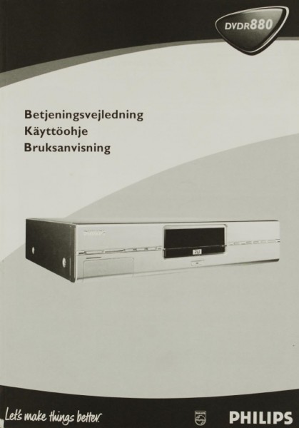Philips DVDR 880 User Manual