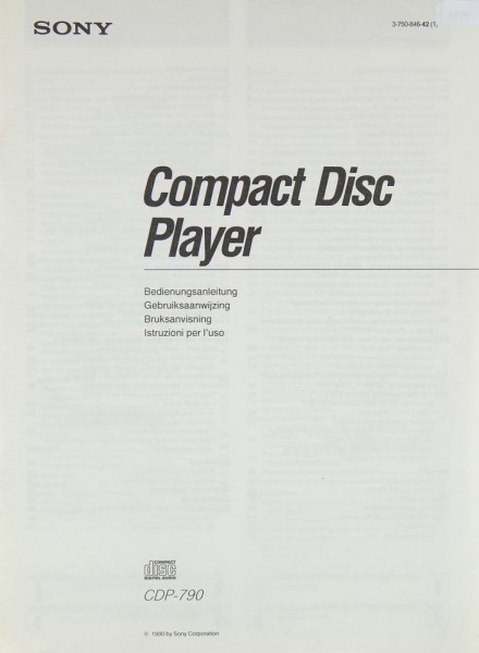 Sony CDP-790 Bedienungsanleitung