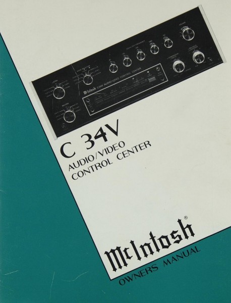 McIntosh C 34 V Owner&#039;s Manual