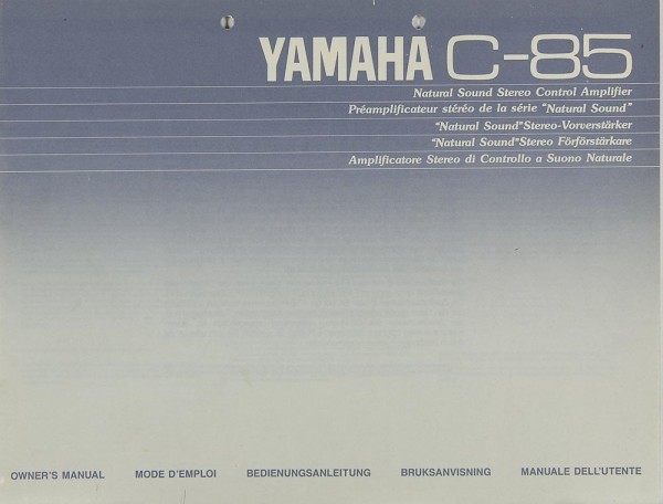 Yamaha C-85 Operating Instructions