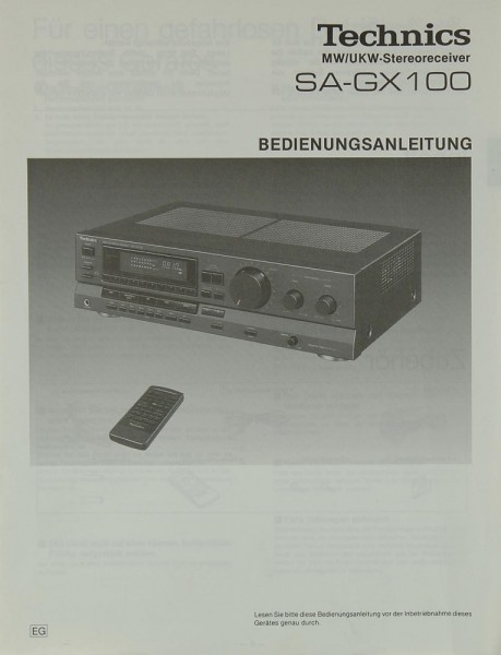 Technics SA-GX 100 Manual