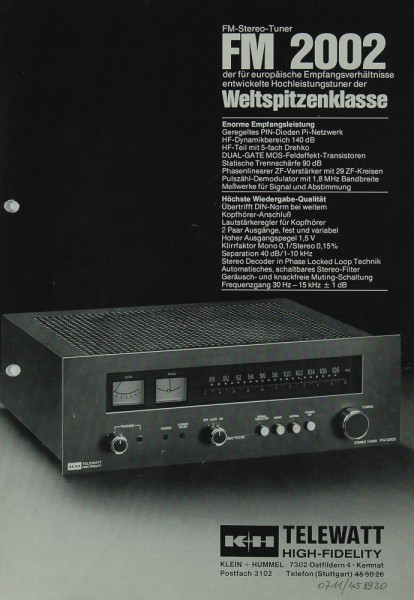 K + H FM 2002 Prospekt / Katalog