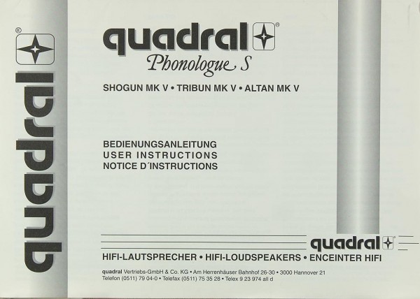Quadral Phonologue S Manual