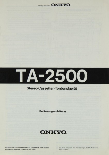 Onkyo TA-2500 Operating Instructions