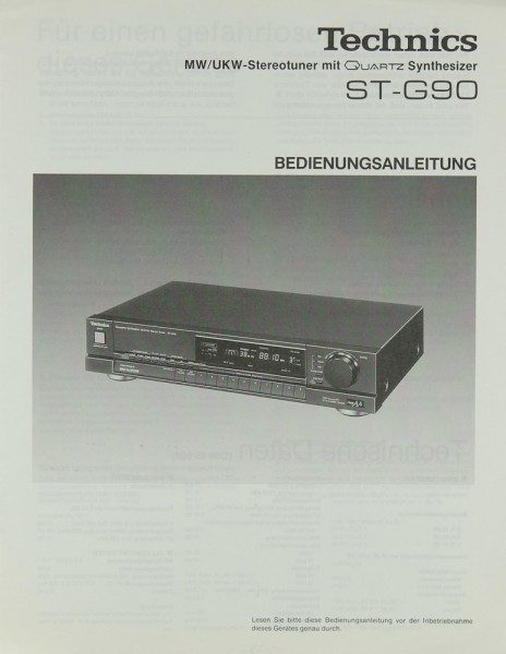 Technics ST-G 90 Operating Instructions