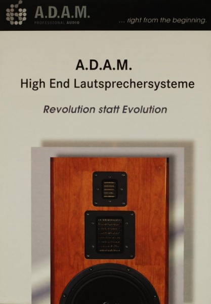 A.D.A.M. Revolution instead of Evolution - High End LS-Systems brochure / catalogue