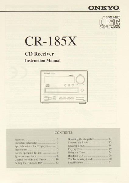 Onkyo CR-185 X Manual