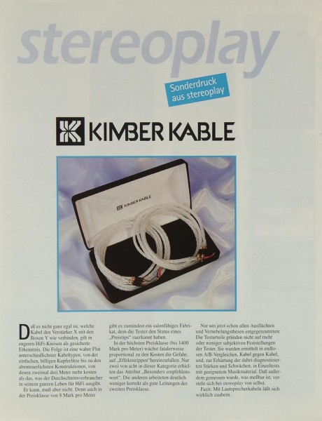 Kimber Kable Various cables brochure / catalogue