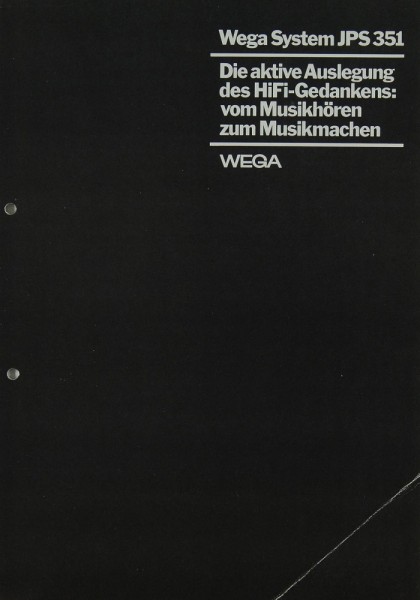Wega Wega System JPS 351 Brochure / Catalogue