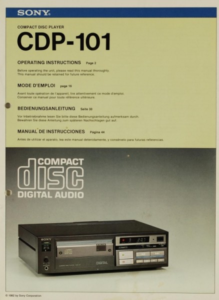 Sony CDP-101 User Manual