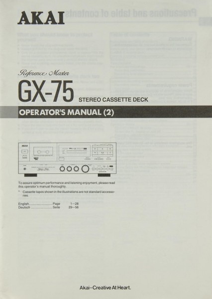 Akai GX-75 User Manual