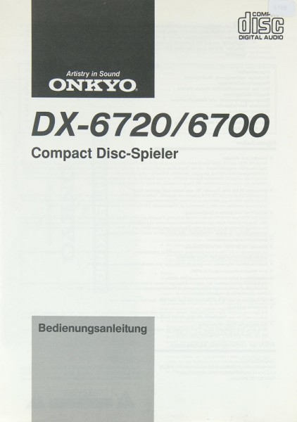 Onkyo DX-6720 / 6700 Bedienungsanleitung