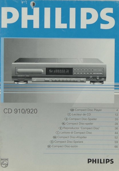 Philips CD 910 / 920 Bedienungsanleitung