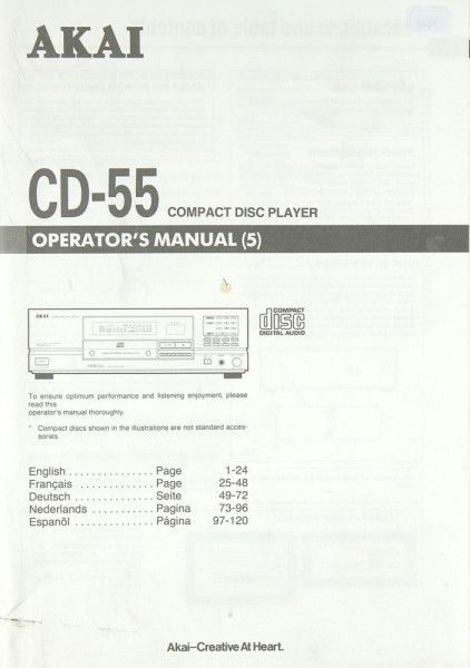 Akai CD-55 Operating Instructions