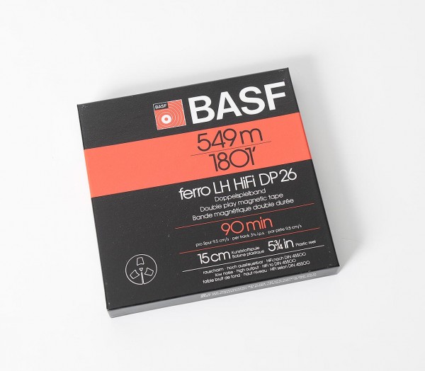 BASF DP26 LH 15cm DIN Tonbandspule Kunststoff mit Band NEU!