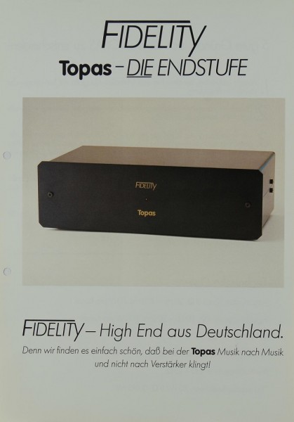 Fidelity Topas Brochure / Catalogue