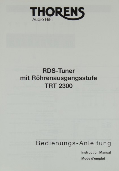 Thorens TRT 2300 Manual