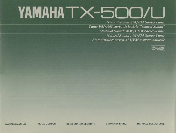 Yamaha TX-500/U Bedienungsanleitung
