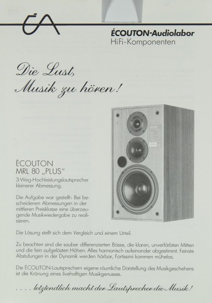 Écouton MRL 80 Plus Brochure / Catalogue