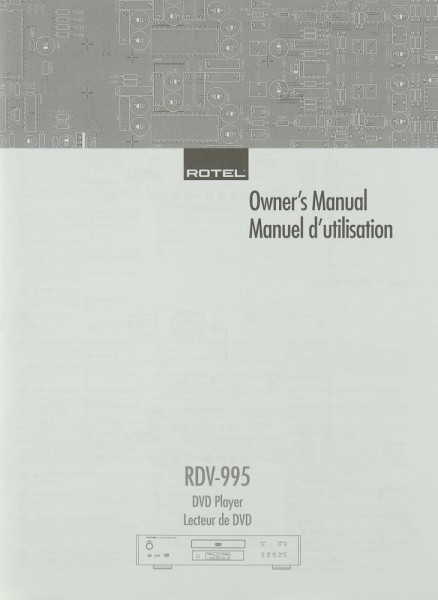 Rotel RDV-995 Manual