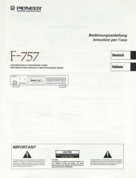 Pioneer F-757 User Manual