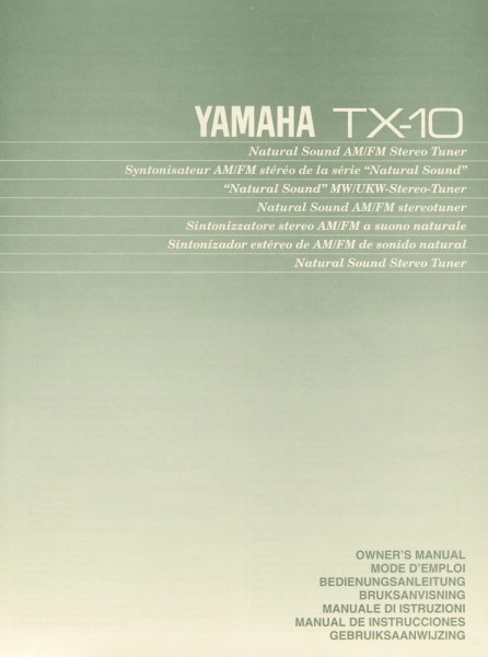 Yamaha TX-10 Manual
