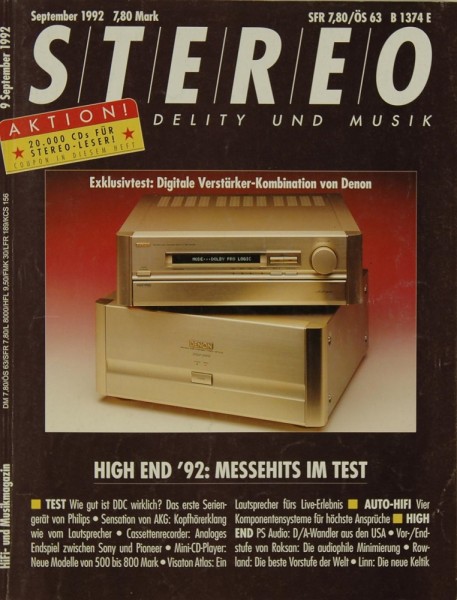 Stereo 9/1992 Zeitschrift