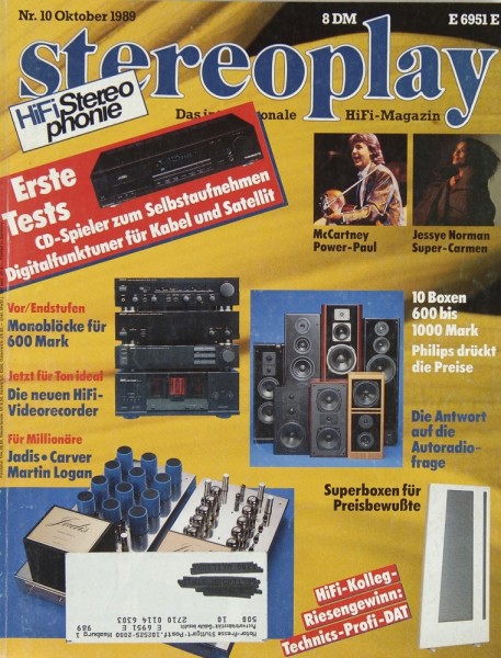 Stereoplay 10/1989 Zeitschrift