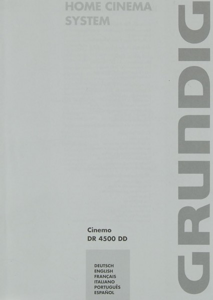 Grundig Cinemo DR 4500 DD Manual