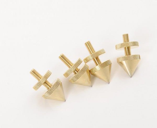 Spikes metal gold plated M6 height adjustable set of 4