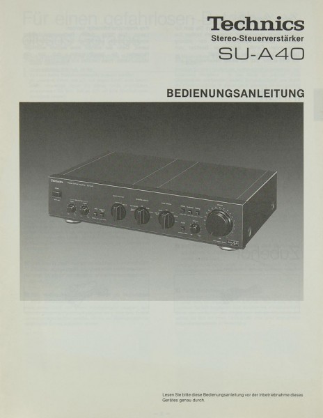 Technics SU-A 40 Manual