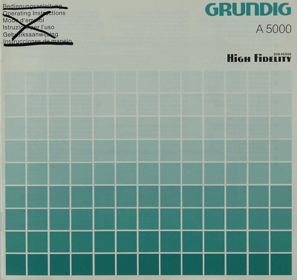 Grundig A 5000 Manual