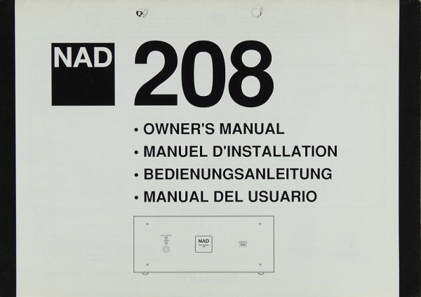 NAD 208 Bedienungsanleitung