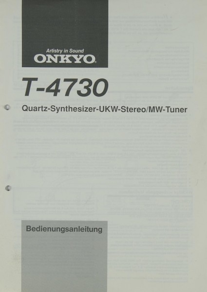 Onkyo T-4730 Bedienungsanleitung