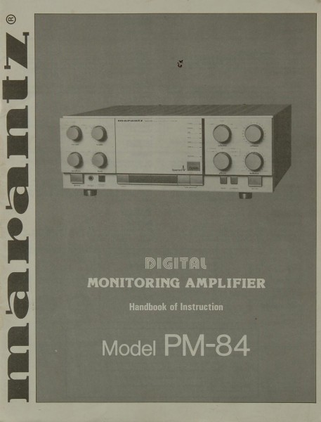 Marantz Model PM-84 Bedienungsanleitung