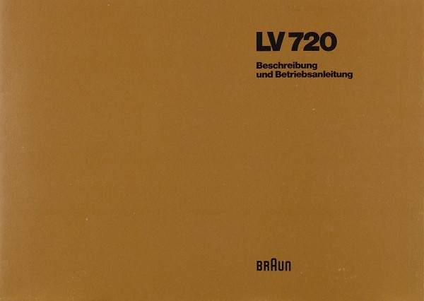 Braun LV 720 Manual