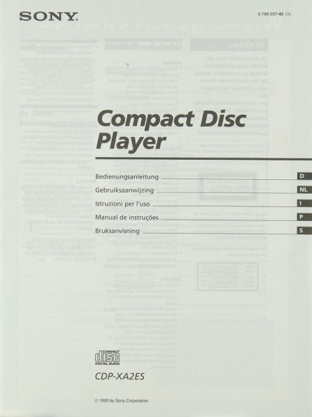 Sony CDP-XA 2 ES Manual