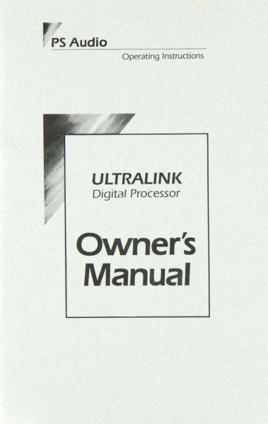 PS Audio Ultralink User Guide