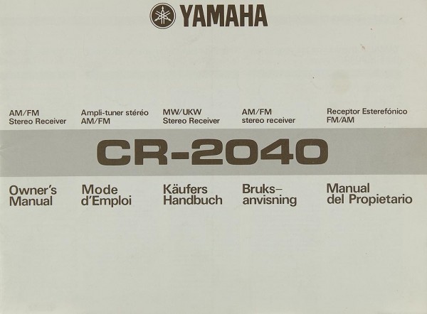 Yamaha CR-2040 Operating Instructions