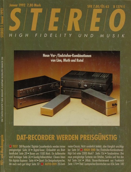 Stereo 1/1992 Zeitschrift
