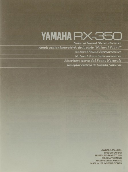 Yamaha RX-350 Manual