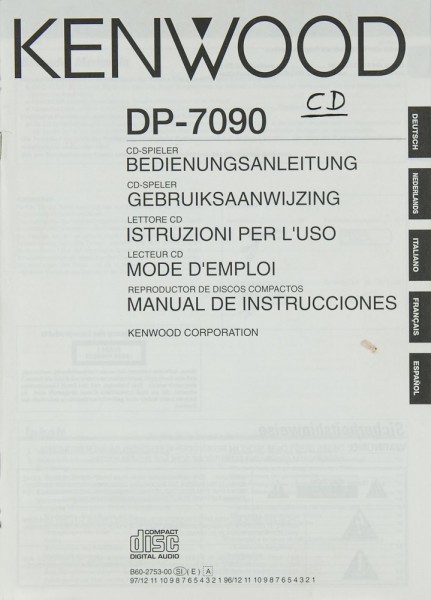 Kenwood DP-7090 Operating Instructions