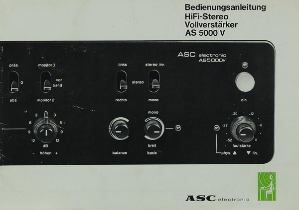 ASC AS 5000 V Manual