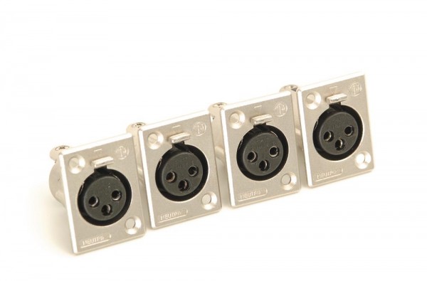 Neutrik XLR-socket 3-pole installation socket 4-pole set