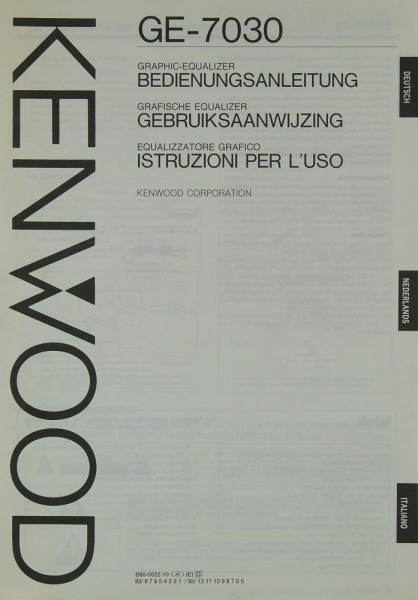 Kenwood GE-7030 Manual