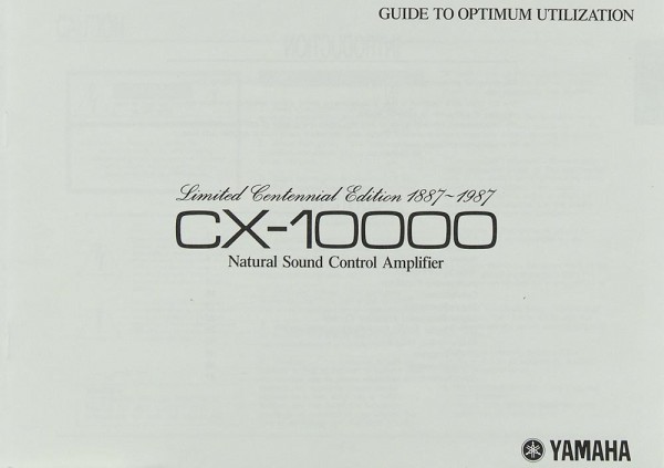 Yamaha CX-10000 Manual