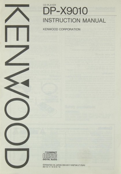 Kenwood DP-X 9010 Manual