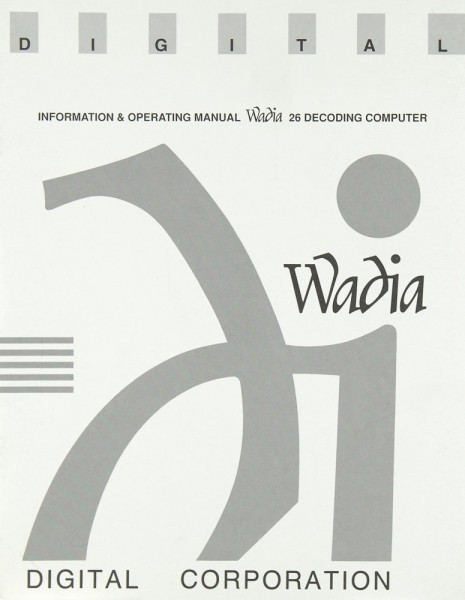 Wadia 26 User manual